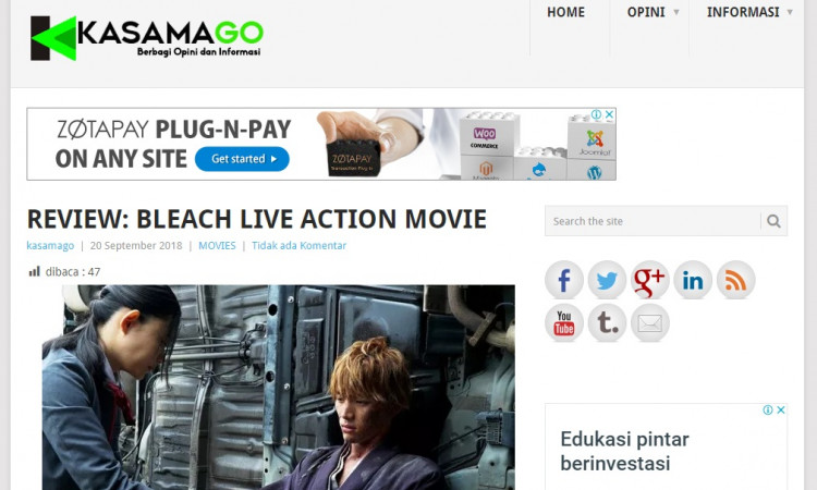 Di jual Blog Kasamago.com dengan topik utama Militer, Politik, Film dan Umum